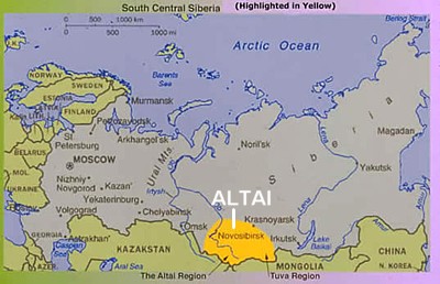 altai mountains map